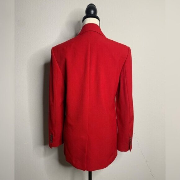 Zara Dark Red Single Breasted Blazer - Picture 6 of 17